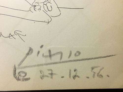 Original PICASSO gallery print - hand signed by Picasso in pencil in 1956 - COMES FRAMED